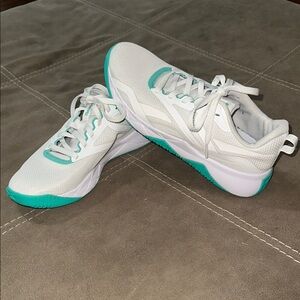 Reebok White and Teal Athletic Shoes